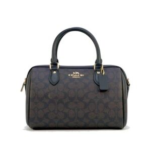 Coach Rowan Satchel Bag In Signature Canvas -Walnut